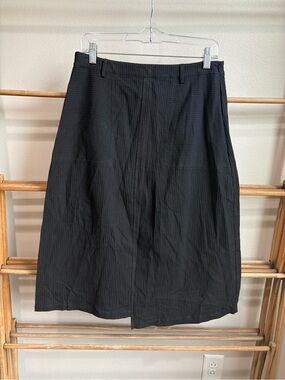 Pastel Teen Black Pinstripe Midi Skirt - Dark Academia Chic - NWT